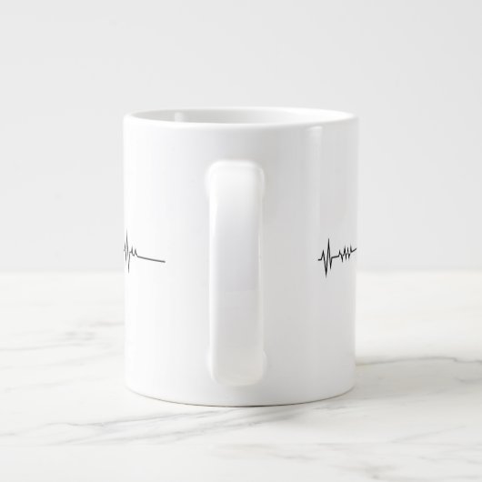 'Coding Heartbeat' Programmierer Jumbo Tasse (Rückseite)