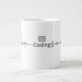 'Coding Heartbeat' Programmierer Jumbo Tasse (Vorderseite)