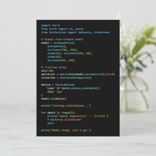 Coding Humor - Developer Logic and Tech Life Einladung (Stehend Vorderseite)