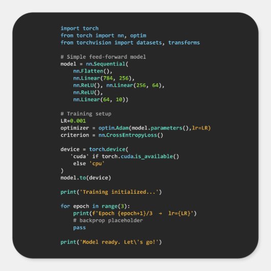 Coding Humor - Developer Logic and Tech Life Quadratischer Aufkleber (Vorderseite)