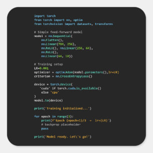 Coding Humor - Entwicklerlogik und Tech-Leben Quadratischer Aufkleber