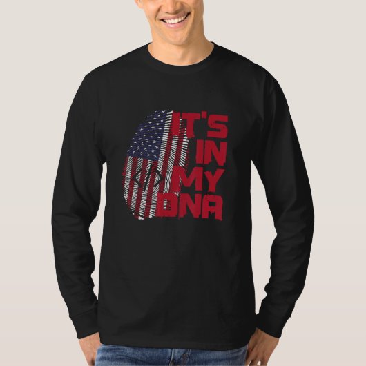 Coding In Dna Fingerprint American Patriot 4th of  T-Shirt (Vorderseite)