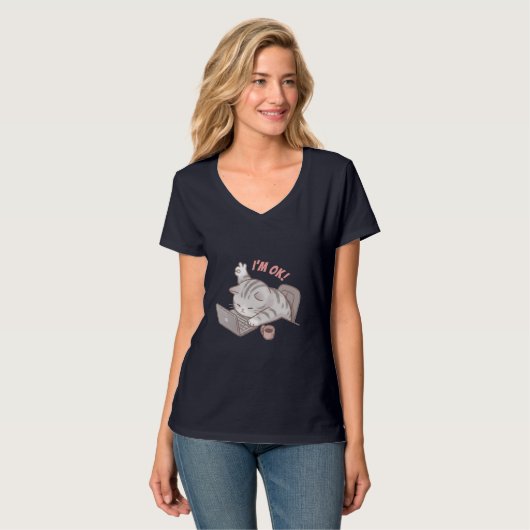 Coding-Katze T-Shirt (Vorderseite Vollansicht)