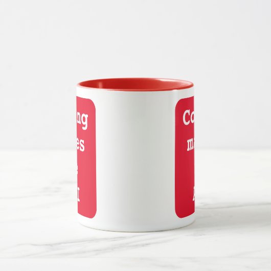 "Coding macht mich API" Funny (Red Background) Tas Tasse (Zentrum)
