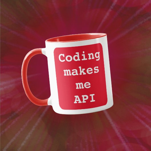 "Coding macht mich API" Funny (Red Background) Tas Tasse