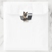 Coding Siamese Cat Cartoon Quadratischer Aufkleber (Tasche)