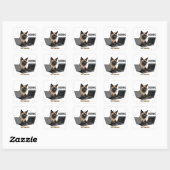 Coding Siamese-Katze Cartoon Quadratischer Aufkleber (Blatt)