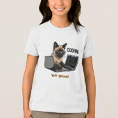 Coding Siamese-Katze Cartoon Tri-Blend Shirt (Vorderseite)