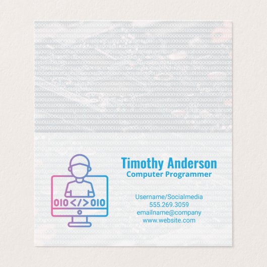 Coding | Software Engineer Visitenkarten (Außenseite Aufgefaltet)