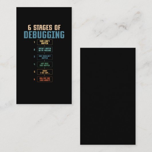 Coding Spaß Debuggen von Bug Coder Visitenkarte (Vorne/Hinten)