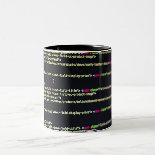Coding-Theme-Tasse Zweifarbige Tasse (Mittel)