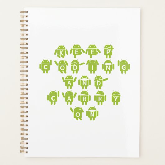 Coding und Carry On behalten (Bug Droid Schriftart Planer (Vorderseite)