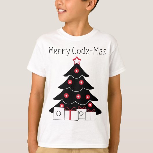 Coding-Weihnachtsbaum-Merry-Code-mas-Shirt T-Shirt (Vorderseite)