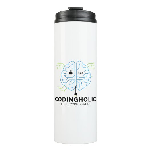 Codingholic Entwickler - Treibstoff für dein Gehir Thermosbecher (Vorderseite)