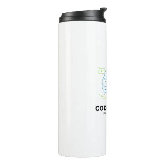 Codingholic Entwickler - Treibstoff für dein Gehir Thermosbecher (Nach links gedreht)