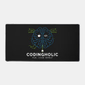 Codingholic Tech Brain Dark Programmer & Coders Schreibtischunterlage (Vorderseite)