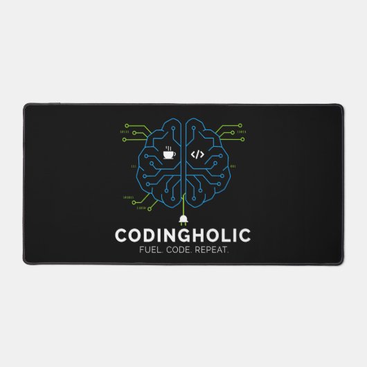 Codingholic Tech Brain Dark Programmer & Coders Schreibtischunterlage (Vorderseite)