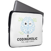 Codingholic Tech Brain Programmer | Entwickler Laptopschutzhülle (Vorne Rechts)