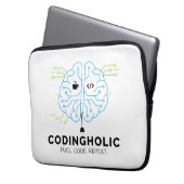 Codingholic Tech Brain Programmer | Entwickler Laptopschutzhülle (Vorderseite Links)