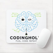 Codingholic Tech Brain Programmer | Entwicklergesc Mousepad (Mit Mouse)