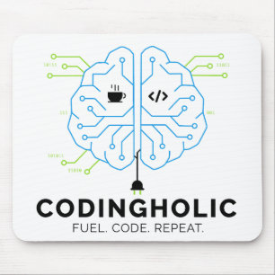 Codingholic Tech Brain Programmer Entwicklergesc Mousepad