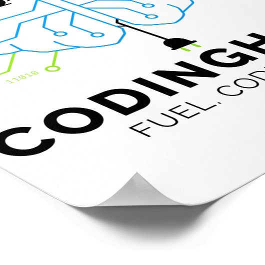 Codingholic Tech Brain Programmer Poster (Ecke)