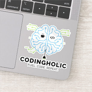 Codingholic Tech Brain Programmierer Aufkleber