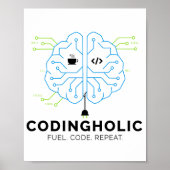 Codingholic Tech Brain Programmierer Poster (Vorne)
