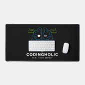 Codingholic Tech Gehirn Dunkler Programmierer & Co Schreibtischunterlage (Tastatur & Maus)