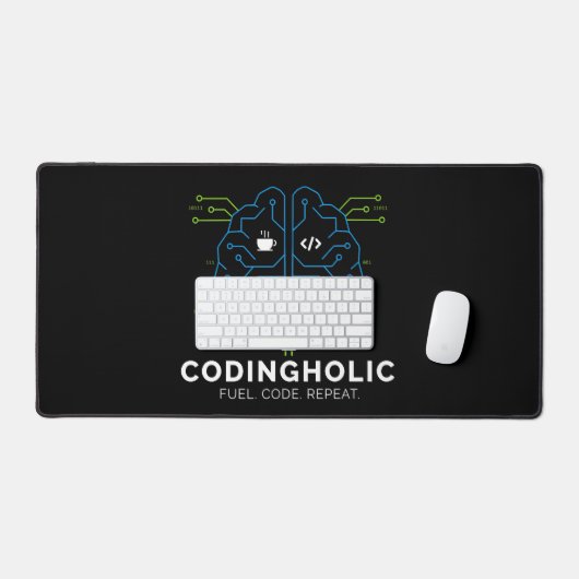 Codingholic Tech Gehirn Dunkler Programmierer & Co Schreibtischunterlage (Tastatur & Maus)