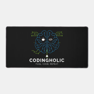 Codingholic Tech Gehirn Dunkler Programmierer & Co Schreibtischunterlage