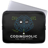 Codingholic Tech Gehirn Dunkler Programmierer Laptopschutzhülle (Vorderseite)