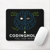 Codingholic Tech Gehirn Für Entwickler Dunkel Mousepad (Mit Mouse)