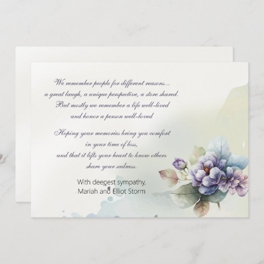 Codolence Card Einladung (Vorne/Hinten)