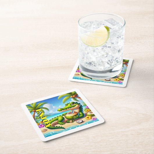 CODRILLO MIT KOKWASSER RECHTECKIGER PAPPUNTERSETZER (Vor Ort)