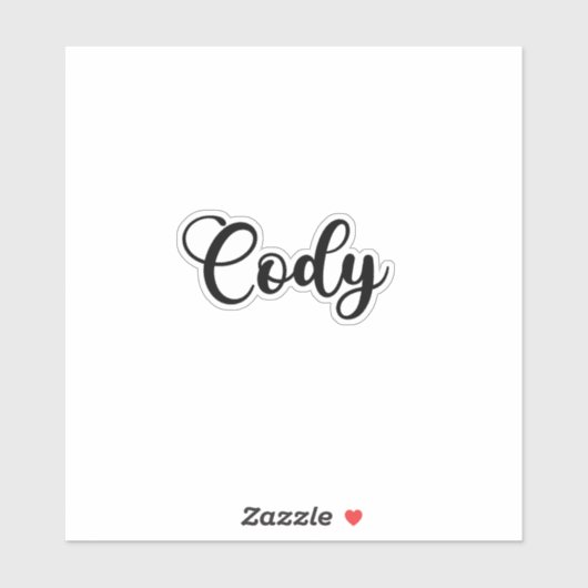 Cody Name - Handgeschriebene Kalligrafie Aufkleber (Blatt)