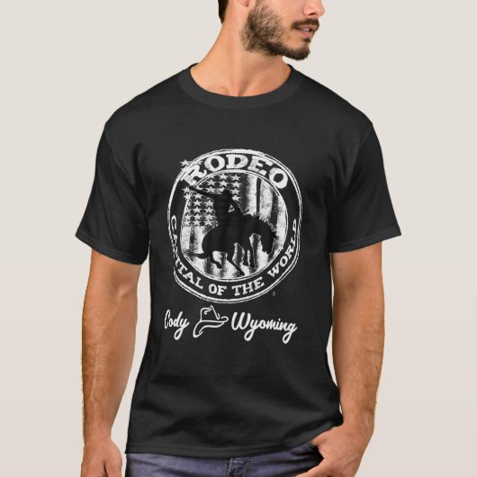 Cody Wyoming Rodeo-Hauptstadt der Welt um des Himm T-Shirt (Vorderseite)