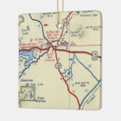 Cody Wyoming Vintag Map Keramikornament (Links)