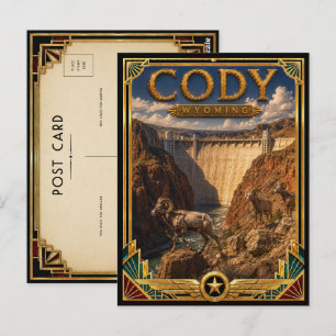 Cody Wyoming Vintage Art Deco Golden Age Postkarte