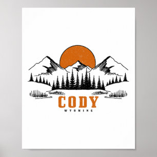 Cody Wyoming Vintage Berge Usa Amerika Souvenir Poster