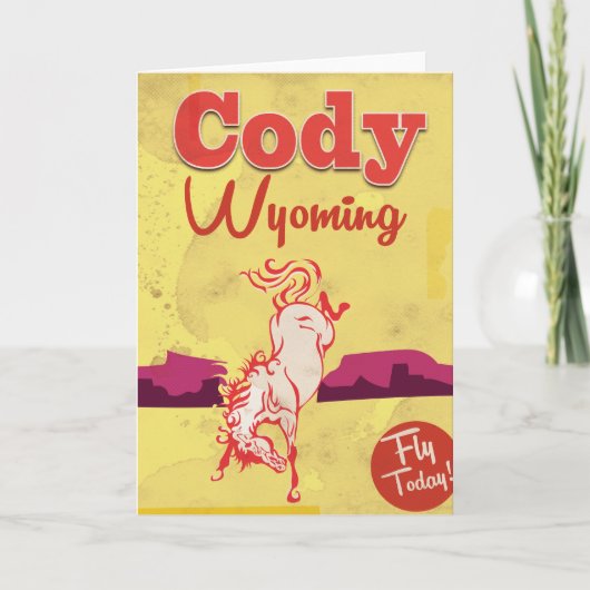 Cody Wyoming Vintage Reiseplakat Feiertagskarte (Vorderseite)
