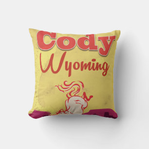 Cody Wyoming Vintage-Reiseplakat Kissen