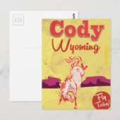 Cody Wyoming Vintage Reiseplakat Postkarte (Vorne/Hinten)