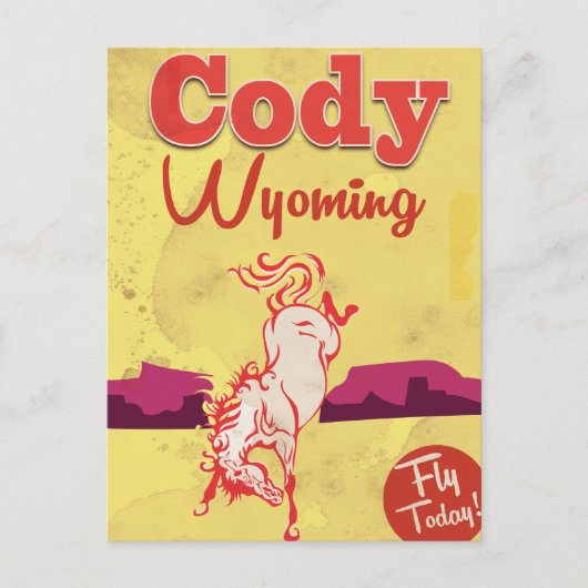 Cody Wyoming Vintage Reiseplakat Postkarte (Vorderseite)