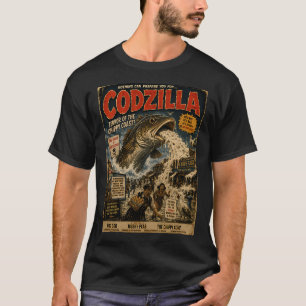 Codzilla Terror der Chippy-Küste Lustiger Fisch Un T-Shirt