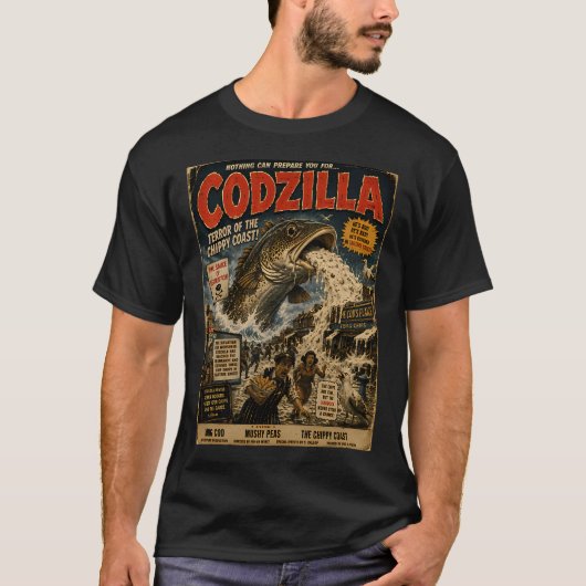 Codzilla Terror der Chippy-Küste Lustiger Fisch Un T-Shirt (Vorderseite)