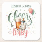 COED Baby Brewing Beers Flaschen Anfeuern auf Baby Rechteckiger Pappuntersetzer (Vorderseite)