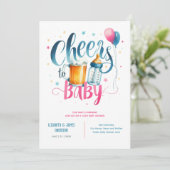 COED Baby Brewing Beers Flaschen Paare Dusche Einladung (Stehend Vorderseite)