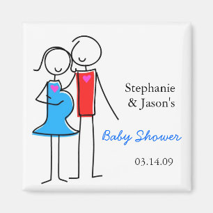 Coed Baby Shower Magnet, Junge Magnet