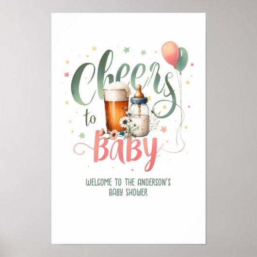 COED Beers Flaschen Cheert Baby Brewing Shower Poster (Vorne)